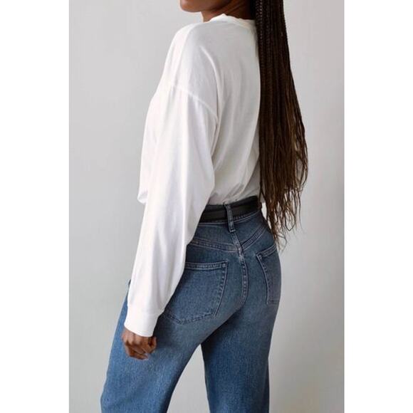 AYR The Hangout Long Sleeve Tee T-Shirt Top White Pima Cotton Shopbop XS $75 - Picture 11 of 12